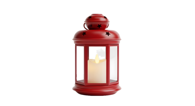 Red candle lantern glows, with a warm, 3D rendered feel on black. Ideal for holiday product, festive banners, or spiritual greeting cards.
