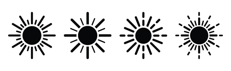 Illustration of the light burst simple silhouette vector icon set. happy New Year 2026 vector icons collection.