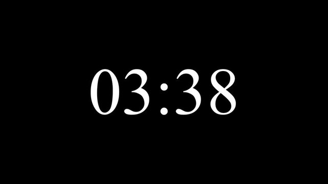 4K Animated [COLOR] Digital Timer Counter [TYPE] on Black Background