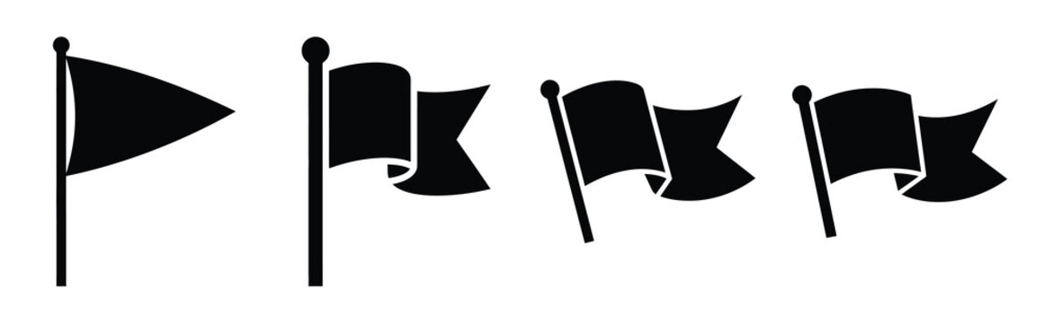 Illustration of the party flag simple silhouette vector icon set. happy New Year 2026 vector icons collection.