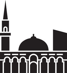 Mosque silhouette vector islamic architecture religious building urban landmark