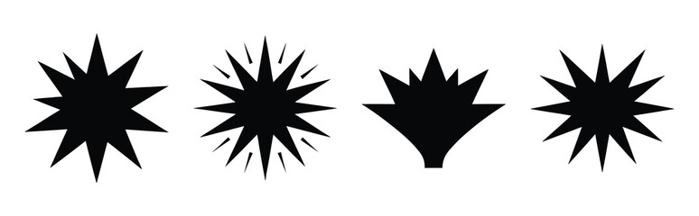 Illustration of the wish burst simple silhouette vector icon set. happy New Year 2026 vector icons collection.