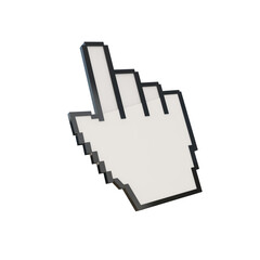 Retro pixelated computer mouse cursor pointing upwards on transparent background ,mouse click cursor,Cursor icon click,png