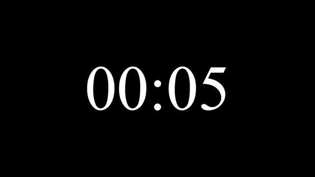 4K Animated [COLOR] Digital Timer Counter [TYPE] on Black Background