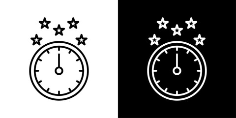 Minimal &ldquo;Midnight Clock&rdquo; icon showing 12:00 time, perfect for New Year countdowns, celebration posts, party graphics, holiday banners, and event designs.