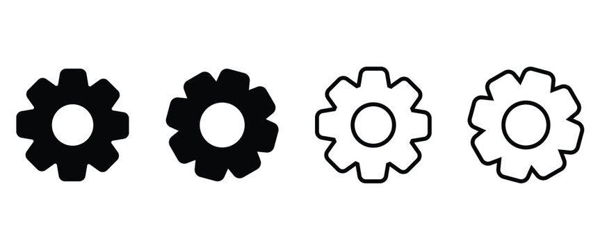 setting cog sign symbol icon set