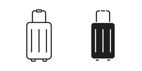 Luggage icons set isolated on white background flat vector illustration.