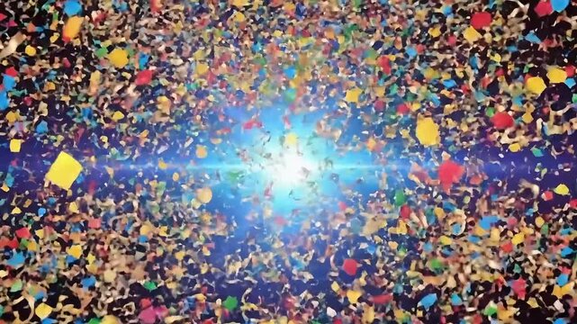 Celebrate success with festive confetti background animation for your brand promotion and dynamic event invitation design, add your logo