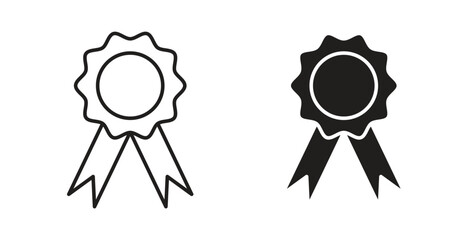 Medal icons set isolated on white background flat vector illustration.