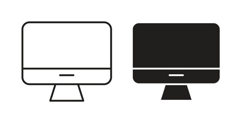 Monitor icons set isolated on white background flat vector illustration.