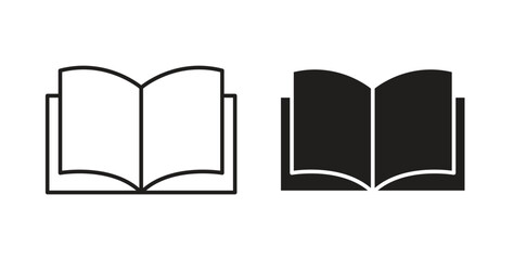 open book icons set isolated on white background flat vector illustration.