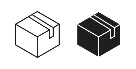 Package icons set isolated on white background flat vector illustration.