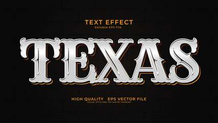 Texas Wild West Vector Fully Editable Smart Object Text Effect © D vector