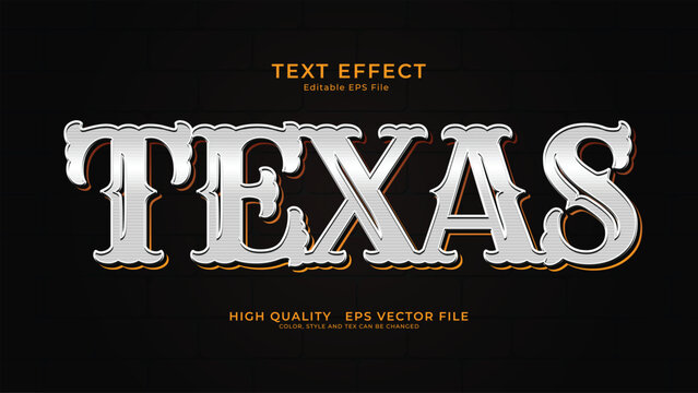 Texas Wild West Vector Fully Editable Smart Object Text Effect