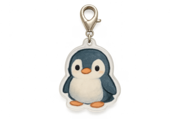 Cute penguin charm keychain with clasp