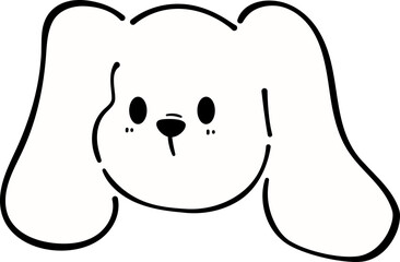 Cute dog head with droopy ears cartoon illustration