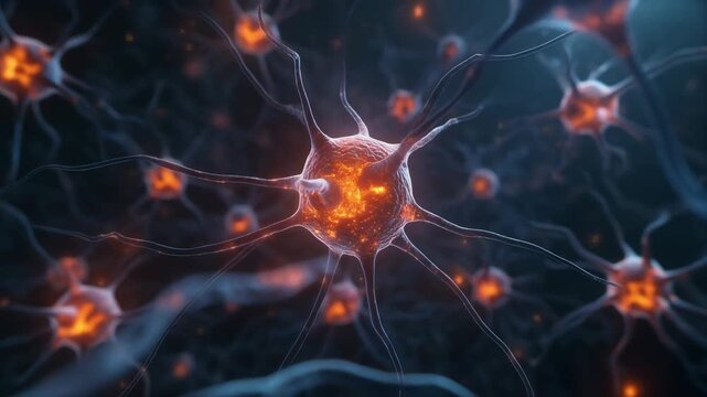 Animation of Brain Neurons Shrinking and Losing Synapses