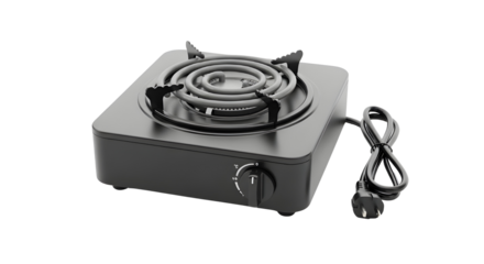 Electric stove hot plate on white background