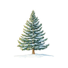 winter tree drawn vector illustration