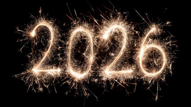 Celebrate new year 2026 with sparkling fireworks