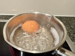 Ei im Wasser kochen - hartkochen Ei