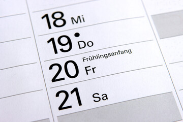 Am 20. März ist Frühlingsanfang