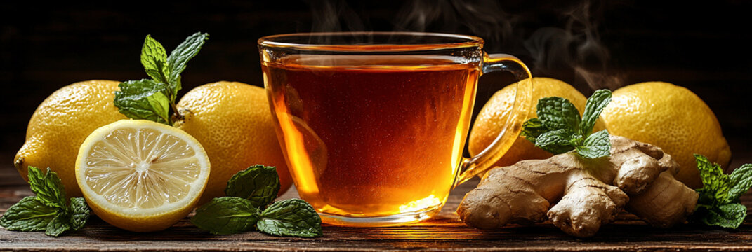 Natural remedies for cold with ginger and honey Generative AI - Powered by Adobe