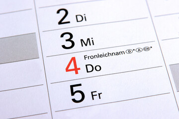 Am 4. Juni ist Fronleichnam