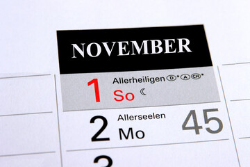 1.November ist Allerheiligen