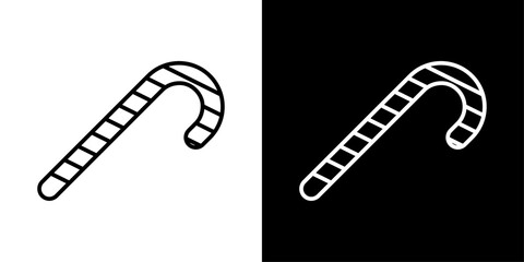 Minimal Candy Cane vector icon with a clean striped design, perfect for Christmas themes, holiday treats, festive decorations, seasonal offers, and winter marketing visuals.