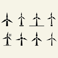Fototapeta premium wind Mill wind turbines icon designed to represent Wind power or wind energy. Vector illustration design for eco friendly, sustainable, renewable and alternative energy symbols. Perfect for poster 