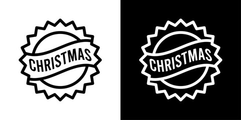 Fototapeta premium Minimal Christmas Badge vector icon featuring a clean festive emblem, ideal for holiday sales, seasonal offers, winter promotions, gift tags, and Christmas marketing designs.
