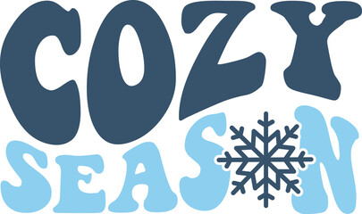 Cozy Season winter typography design on plain white transparent isolated background for card, shirt, hoodie, sweatshirt, apparel, card, tag, mug, icon, poster or badge