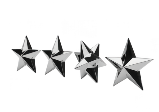 Four star rating isolated on transparent background - Powered by Adobe