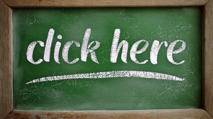 Chalkboard With Click Here Handwritten Text