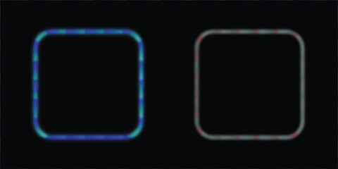 Abstract rounded rectangle borders in blue and red on black background