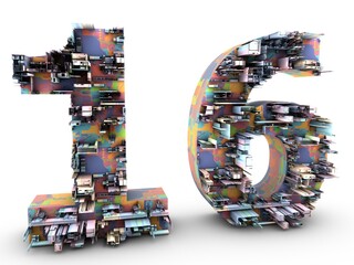 Zahl sechzehn technisch