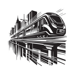 &ldquo;High-Speed Train Illustration &ndash; Modern Railway Artwork&rdquo;