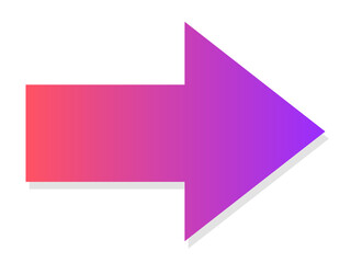 紫とピンクのグラデーション矢印アイコン・影付きのシンプルデザイン素材