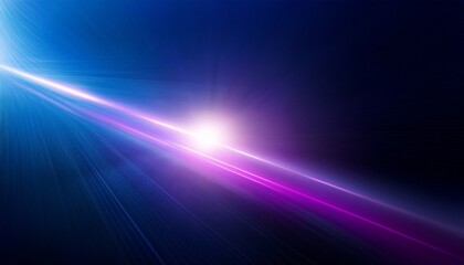 Obraz premium White And Purple Lens Flare Effect With Light Beam For Digital Overlay Element On Blue Background With Light Reflection