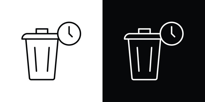 Time waste icon. Line with editable stroke.