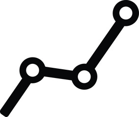 Modern line graph icon for business data analysis and financial growth trend vector