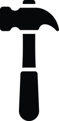 Claw hammer tool icon vector for construction, repair & handyman services