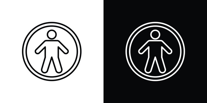 Universal access icon. Line with editable stroke.