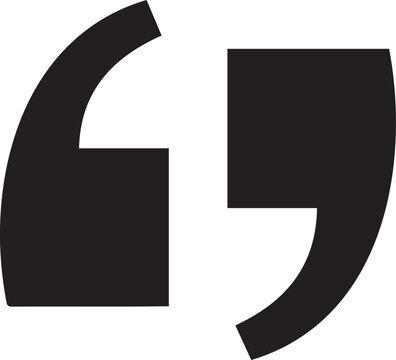 Black Quotation Marks Symbolizing Speech Dialogue and Written Communication.