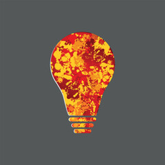 A light bulb for a business idea, brainstorming session, or electrical engineering concept. A light bulb cut out of paper on a gray