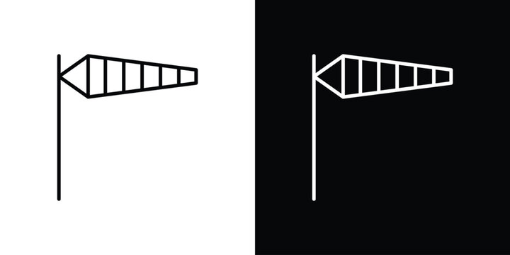 Windsock icon. Line with editable stroke.