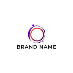 ILLUSTRATION CIRCLE PURPLE ORANGE GRADIENT COLOR LOGO ICON TEMPLATE SIMPLE DESIGN ELEMENT VECTOR