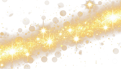 Gold bokeh with solar sparkles light burst transparent