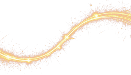 Glowing wave of golden glitter on transparent background PNG